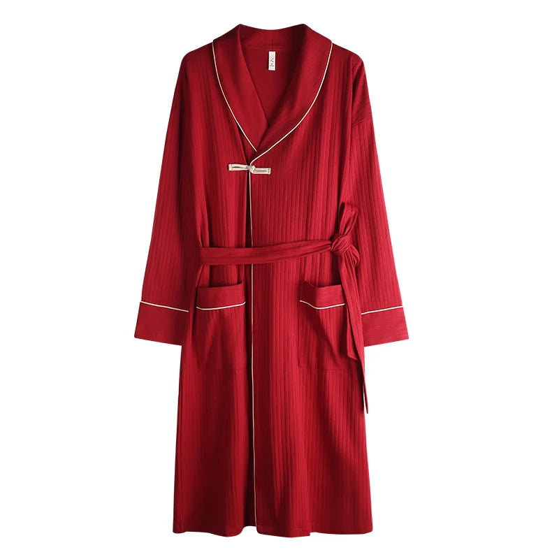 Spring/ Autumn Bathrobes,  Mens 100% Cotton sleep top,  Kimono Robes For Men.  Plaid Robes,  Long Bath Robe,   Brides Robe ,Dressing Gown