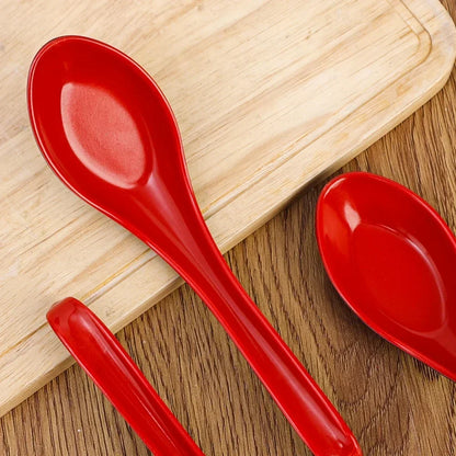 1/5/10pcs Plastic representation of traditional Porcelain Spoons for  Japanese Rice, Dumplings, Porridge,Soup.