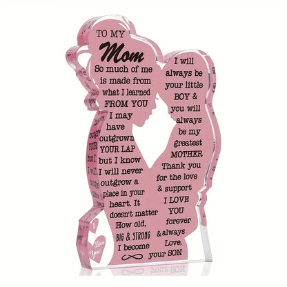 1/2pcs Acrylic Plaque Sign for  Mother's Day Gift From Daughter Heartfelt Mom Gift,  From Son Pink Acrylic Desk Decor. MomsBirthday Gift.  HAPPY MOTHERS DAY!!