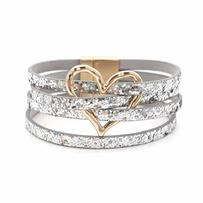 Leather Bracelets For Women, Fashion Bracelets & Bangles , Elegant Multilayer Wide Wrap Bracelet. Jewelry Gift.  All Colors Available except Lt. GRAY and AQUA