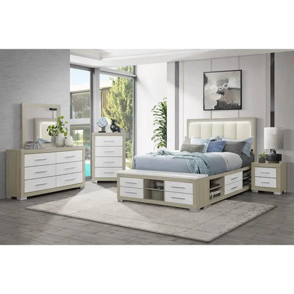 5-Piece Natural White King Bedroom Set