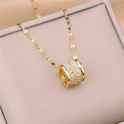New In Light Luxury Zircon Crystal Stainless Steel Necklaces For Women. Sweet Female Clavicle Chain Jewelry.  Nice for everyday wear. Maybe nice for MOTHER/DAUGHTER Gift