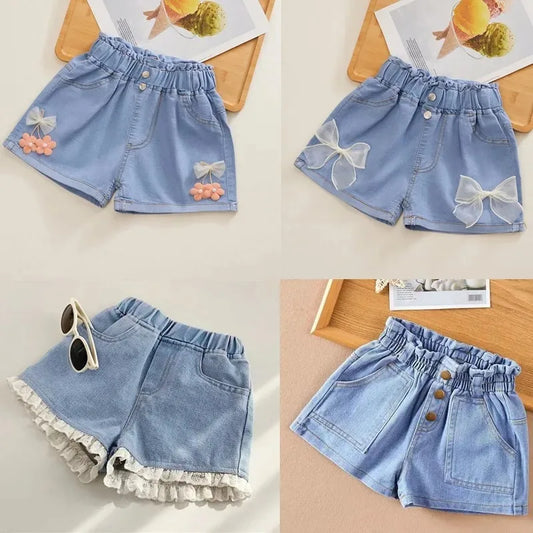 Baby Summer Cool, Cute Denim Clothing.   Shorts, Pants,  Jeans,  Clothes  for Children.   Girls Casual Short Trousers, Infant Bottoms