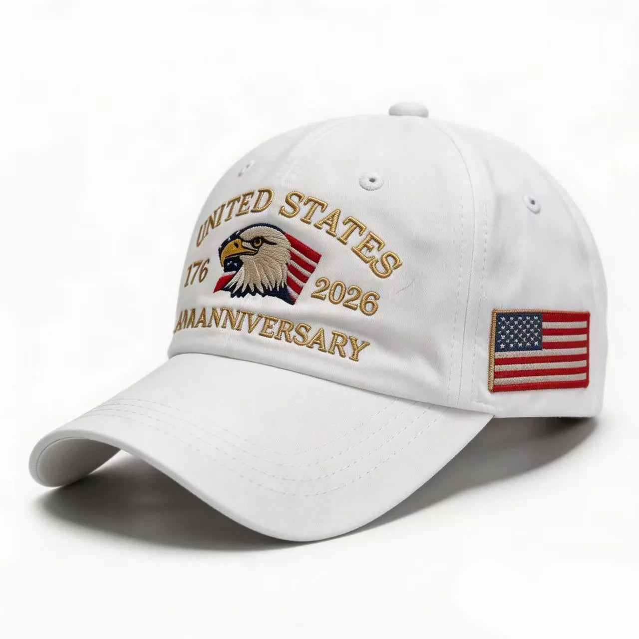 250th Anniversary Twill Baseball Cap Unisex Sun hat,  Visor cap, Unable to verify the type of finish on the cap.  Fabric of cap is cotton.