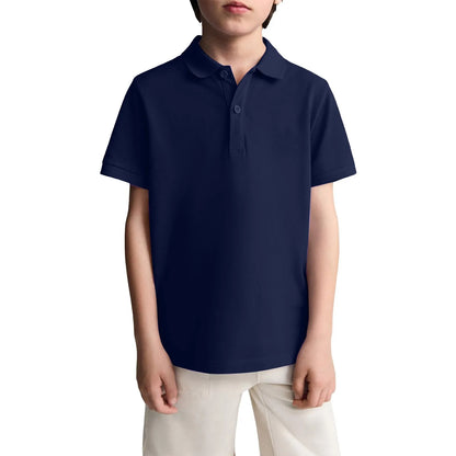 Boys Casual Polo Shirts Short Sleeve Shirt.   School Uniform Shirts For Kids 6-11y.  Great color choices.  All available but...."...time is a'wast'n"