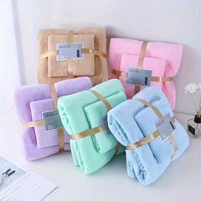 2PC Bath Towels Set,  Super Soft Highly Absorbent, Quick-drying  Velvet Bath Towels for Adults Hotel & Spa Use
