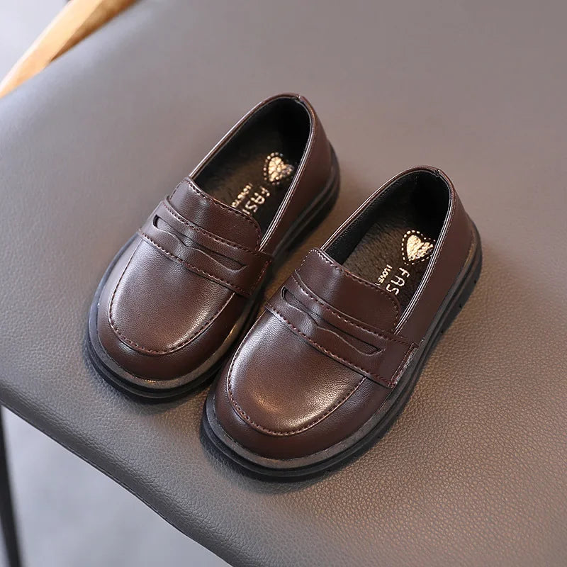 Children Leather Shoes for Boys /Girls /Kids Loafers,  Slip-on School Flats, for Dress Occasions 21-36