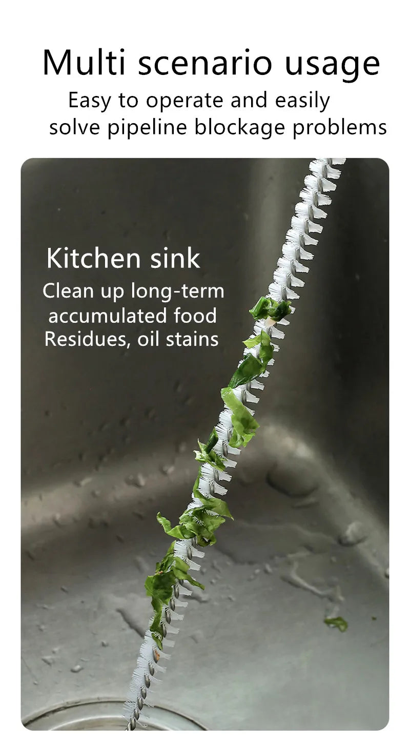Pipe Dredging Brush  for any Drain in your home.  Bathroom, Kitchen, Basemen, anywhere you will ever need a flexible Drain Cleaner.