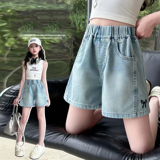 4-14Yrs, Girls Jeans  for Summer.  Girls Denim Shorts,  Trendy Casual Young Teenage Girls,  Shorts  for Junior Girls