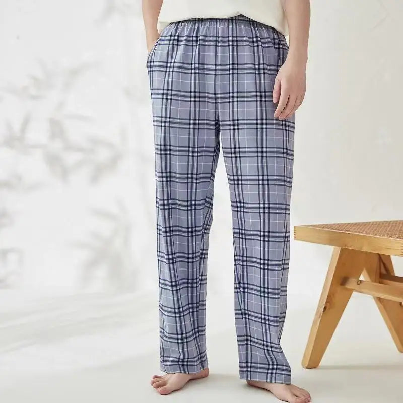Men's Stylish Summer Pajama Pants, Thin, Loose, Breathable,  Air-Conditioned Pants with Elastic Waist