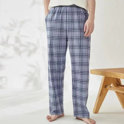 Men's Stylish Summer Pajama Pants, Thin, Loose, Breathable,  Air-Conditioned Pants with Elastic Waist