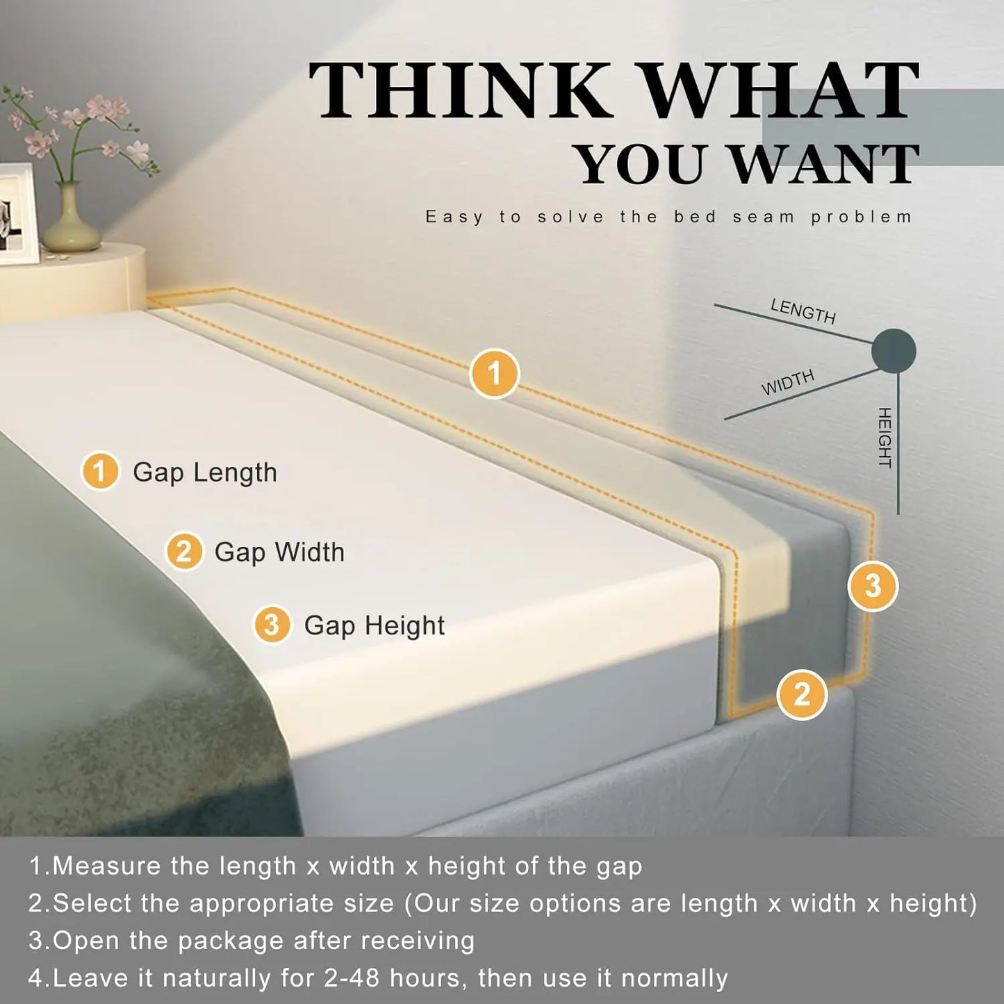 Mattress Bed Filler Bed Extender,  Headboard Pillow, Closed Gap between Mattress Headboard and Wall Bed Cushion Sofa Pad