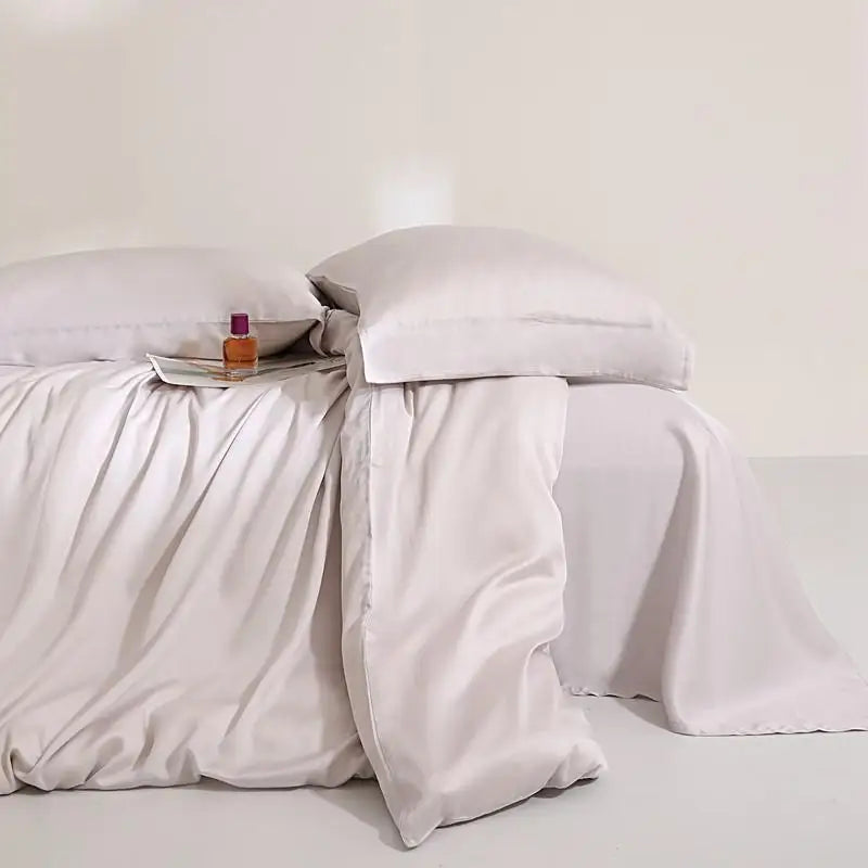 100%Lyocell Derived from Eucalyptus.  Solid Color  Bedding set Duvet cover and  Bed Sheet  with 2 Pillowcases.  Soft , Cooling , Twin /Double /Queen