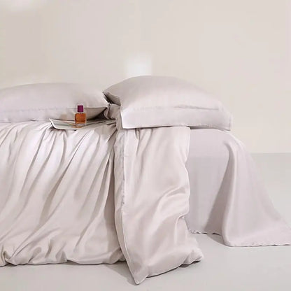 100%Lyocell Derived from Eucalyptus.  Solid Color  Bedding set Duvet cover and  Bed Sheet  with 2 Pillowcases.  Soft , Cooling , Twin /Double /Queen