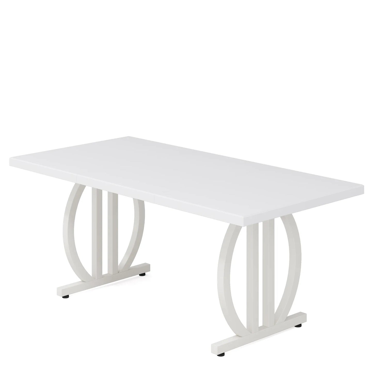 Dining Table for 4-6 People, 63-Inch Large Dinner Table with Heavy Duty Metal Frame, Modern Industrial Kitchen Table