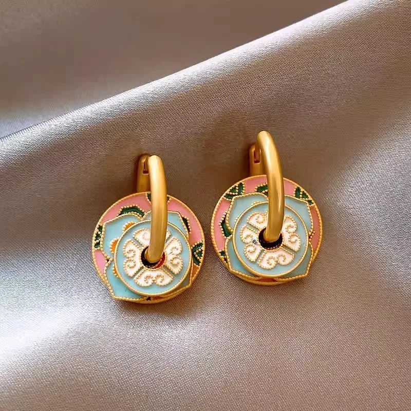 Modern Boho Jewelry Elegant Color Flower Drop Earrings For Women.  MOTHERS DAY Gift  and everday wearable