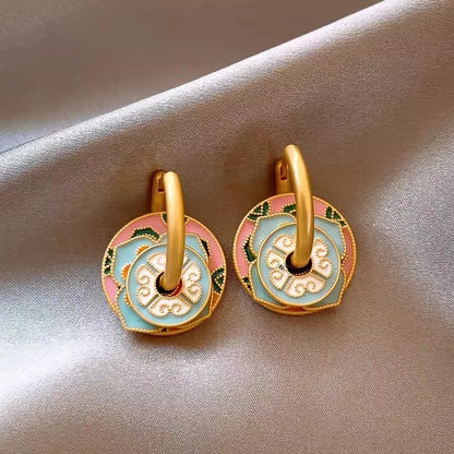 Modern Boho Jewelry Elegant Color Flower Drop Earrings For Women.  MOTHERS DAY Gift  and everday wearable
