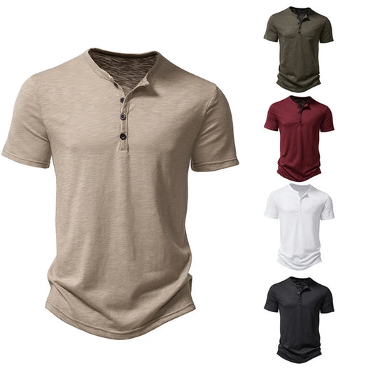 Henley Tees for  Summer.  Mens  Casual,  with lots of Solid Colors and Short Sleeves. High Quality Mens T- Shirts.  All Colors available BUT not all sizes in all colors.  Please double-check your selections for your satisfact