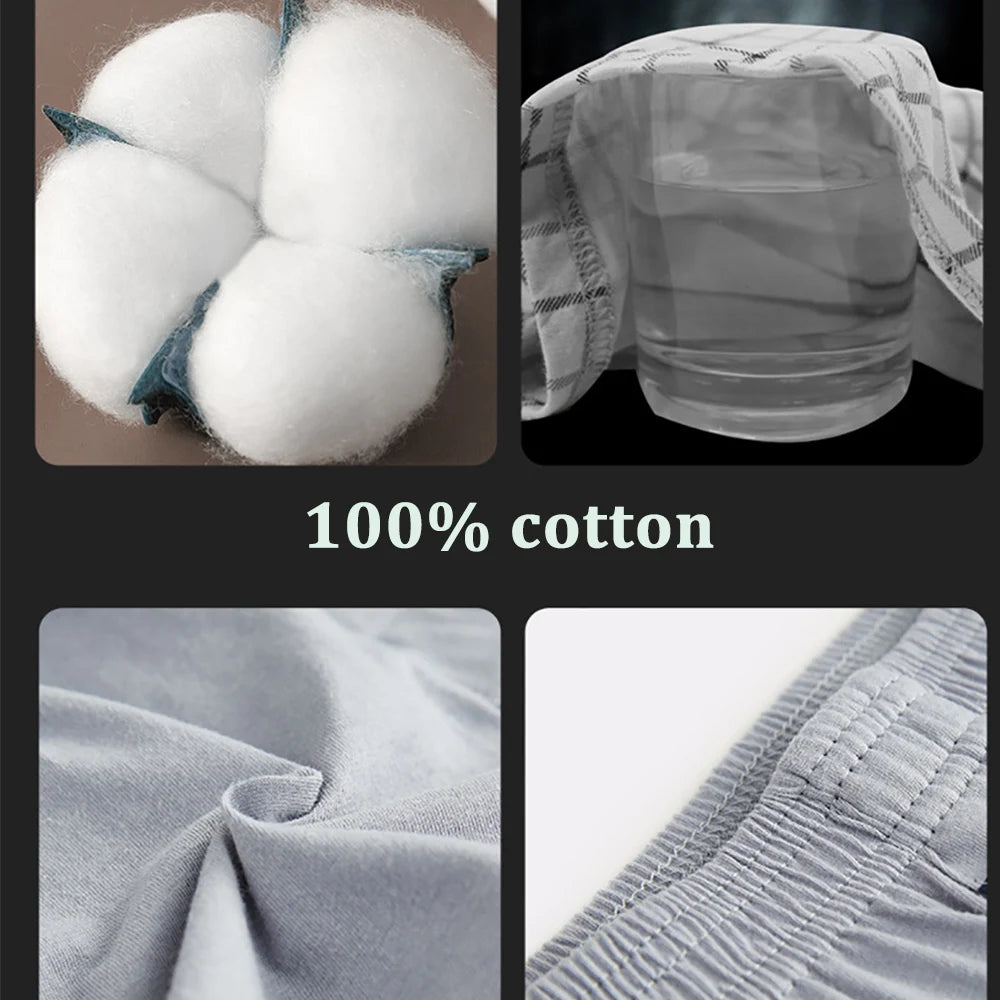 100% Cotton Men Pajama Shorts  for Summer. Solid Elastic Waist, Short Pants,  Casual and Breathable.