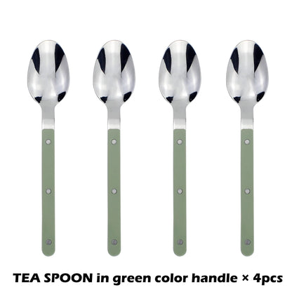 Fashionable Design Top Mirror Polishing Cutlery Sets of Stainless Steel 18/8(304) ABS Handle With Rivets Silverware Set For Kitchen and everday  serving