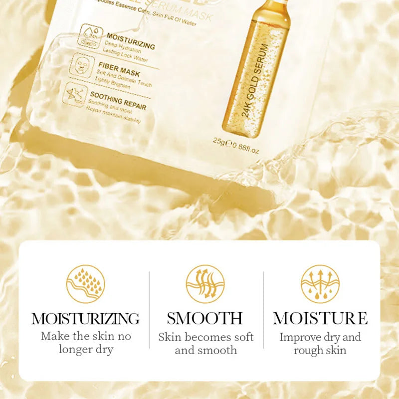 10pcs, Vitamin C Hyaluronic Acid Face Mask. Moisturizing and Firming Skin Care Products