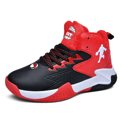 Children‘s Basketball Shoes, Non-slip, Breathable Basketball Training Sneakers,  Lace-up Boys Girls Basketball  Athletic Shoes