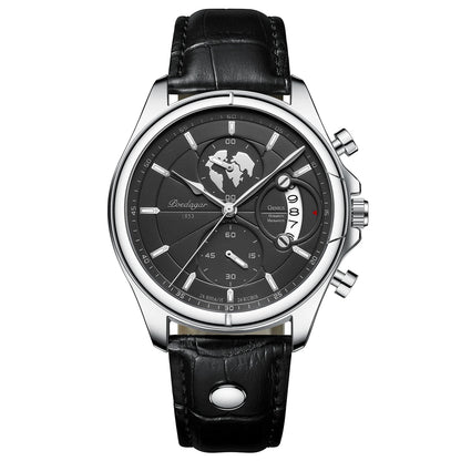 Luxury Mens  Wristwatch,  Chronograph Date,  Waterproof,  Leather.  Mens  Watch,  Quartz, Men's Watches