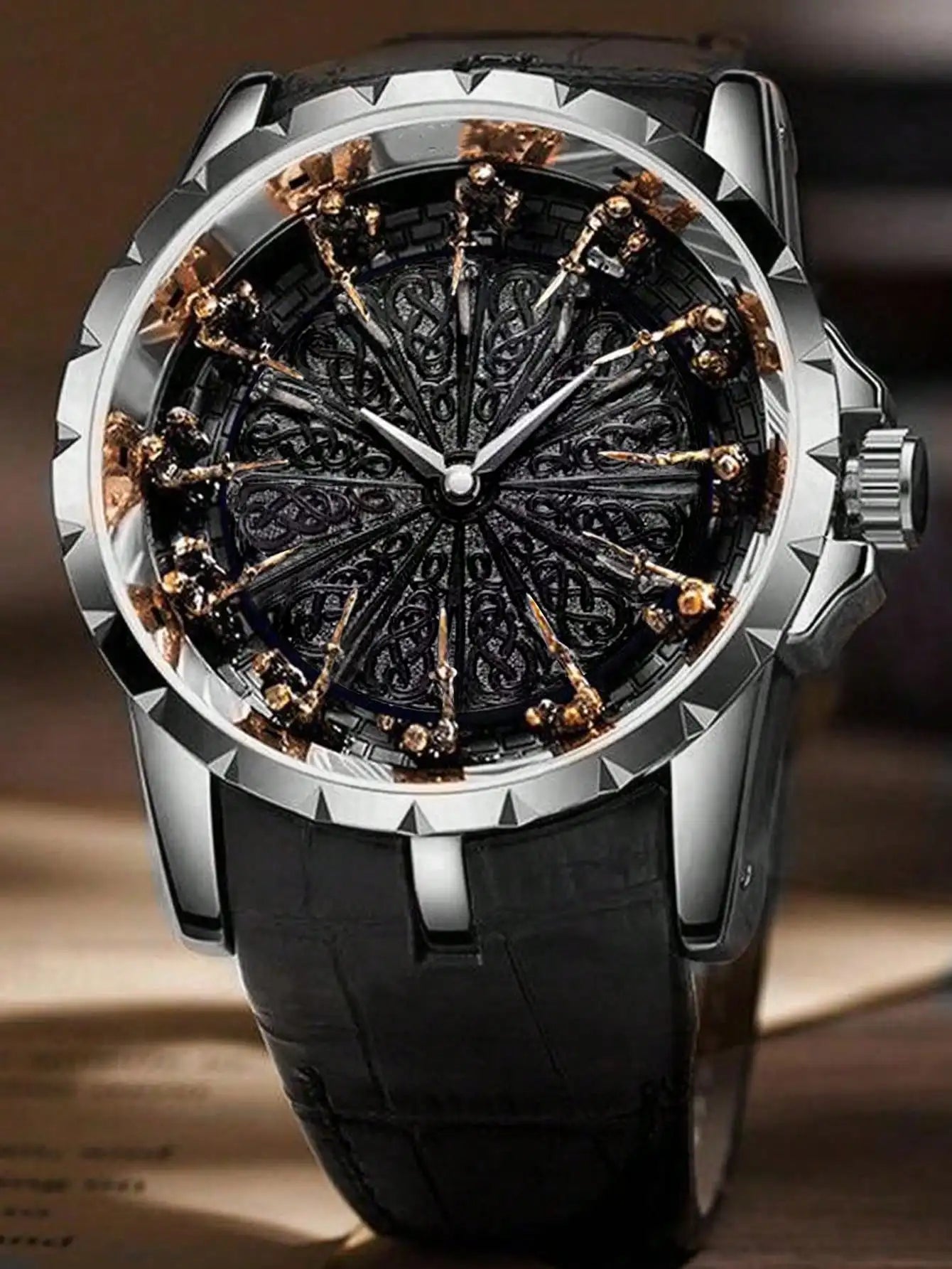 Men's Watch with retro style and simple personality, practical wrist belt, large dial, fully automatic /quartz.