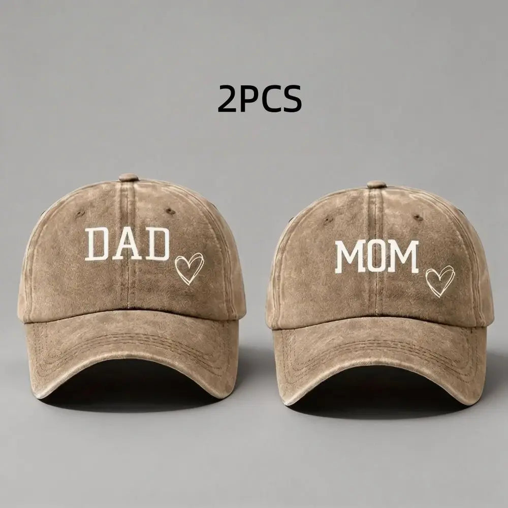 2pcs/set Fashion DAD MOM Love Printed Baseball Cap Washed Cotton Adjustable Couple Cap Baseball Caps For Men/ Women.  Black/Pink and Navy /PINK are the most pairs,BUT....Its still below our measurement.  If you want to try Pl