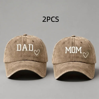 2pcs/set Fashion DAD MOM Love Printed Baseball Cap Washed Cotton Adjustable Couple Cap Baseball Caps For Men/ Women.  Black/Pink and Navy /PINK are the most pairs,BUT....Its still below our measurement.  If you want to try Pl