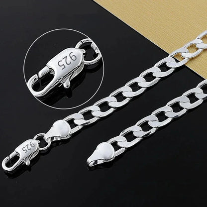925 Sterling Silver Necklace For Men's  or WOMEN 16/18/20/22/24 Inches Classic 6MM Chain Luxury Jewelry . Perfect for MOTHERS DAY and/Or FATHERS DAY