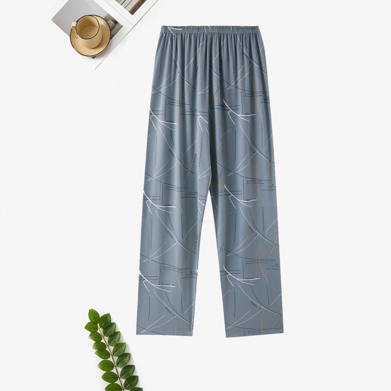 Men's Pajama Pants, Summer Trousers, Home Trousers, Thin Spring and Autumn,  Loose Plus Sizes.   Can Be Worn Outside.