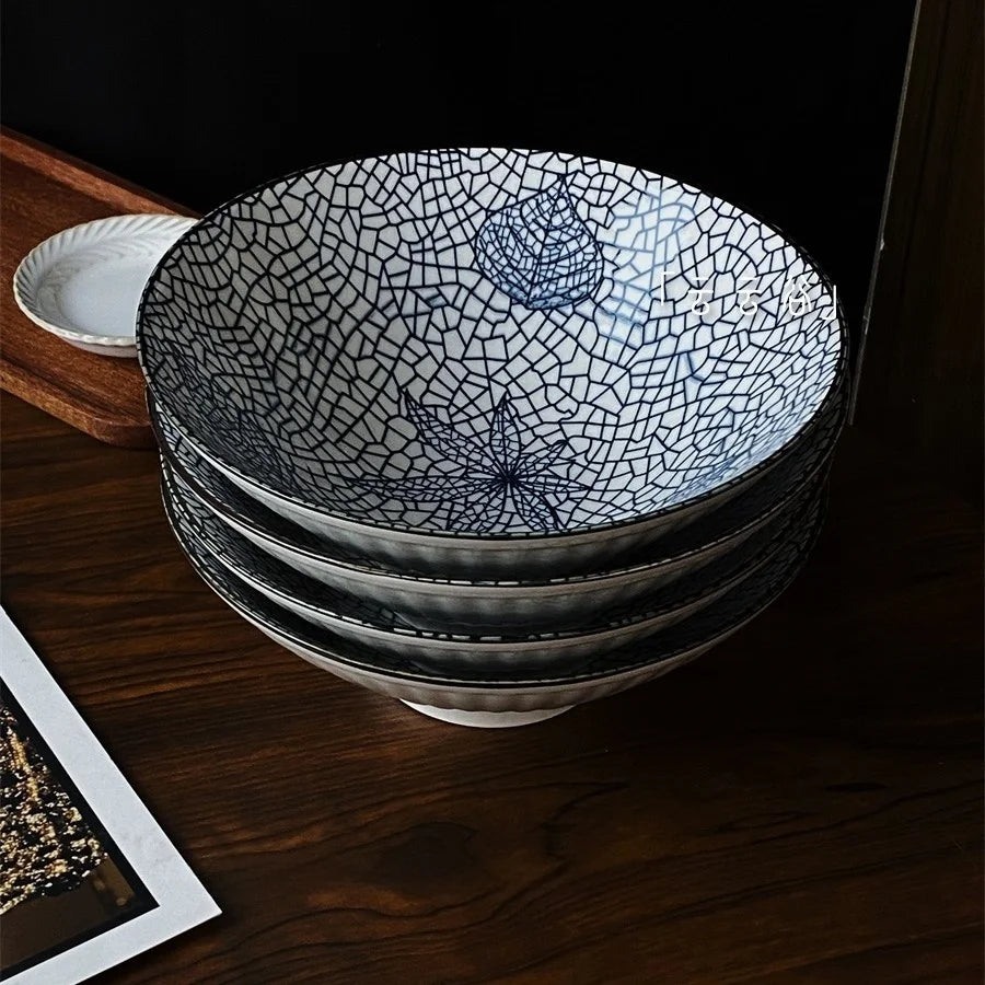 Large Size Hand-Painted Japanese Bowl for Soup,  Ramen, Etc.