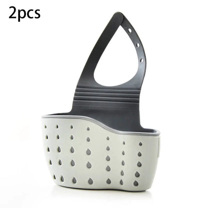 Sink Draining Hanging Basket Adjustable Kitchen Accessories Rubber Sink Bag Soap Sponge Shelf Faucet Holder for Bathroom