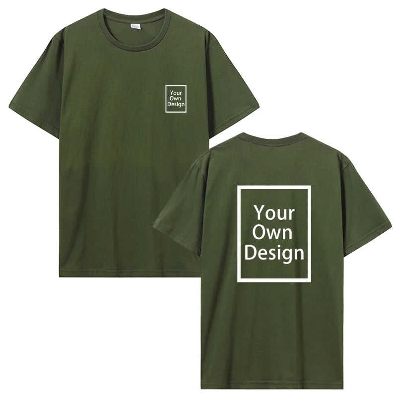 Cotton Customized Print with Short Sleeves.  T Shirt  for Men/ Women.  DIY Your Liked  Photo Or Logo Cotton T-shirt.