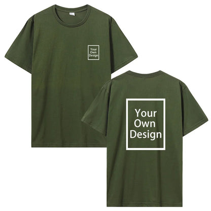 Cotton Customized Print with Short Sleeves.  T Shirt  for Men/ Women.  DIY Your Liked  Photo Or Logo Cotton T-shirt.