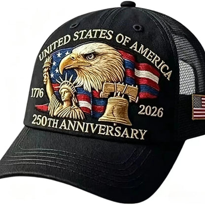 Americas  250th Anniversary Eagle Print Baseball Cap,  Unisex and  Adjustable Mesh Cap.  Summer Outdoor Sun Shade Breathable Baseball Caps