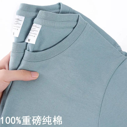 100% Cotton T-shirt,  Men /Women Solid Colors,  O Neck,  Short-sleeved Tops, Summer, Loose, Half-sleeve T Shirt Unisex M-4XL