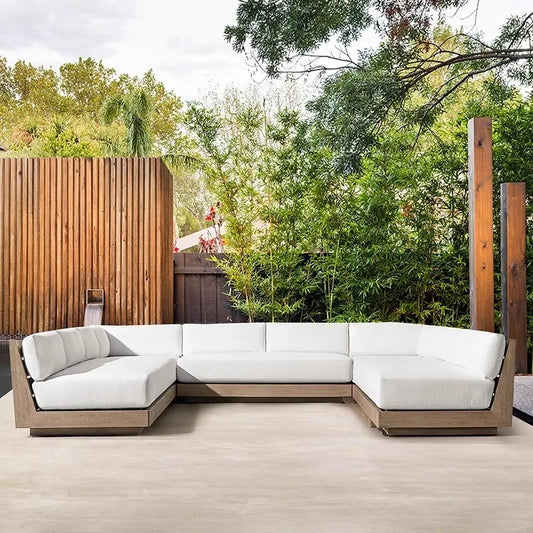 Luxury Modern Teak Furniture Patio Garden High Quality Outdoor Teak Wood U Shaped Sectional Sofa Set.  The COMBINATION Group that  is the least available.  Everything else is more available by numbers so for that COMBINATION