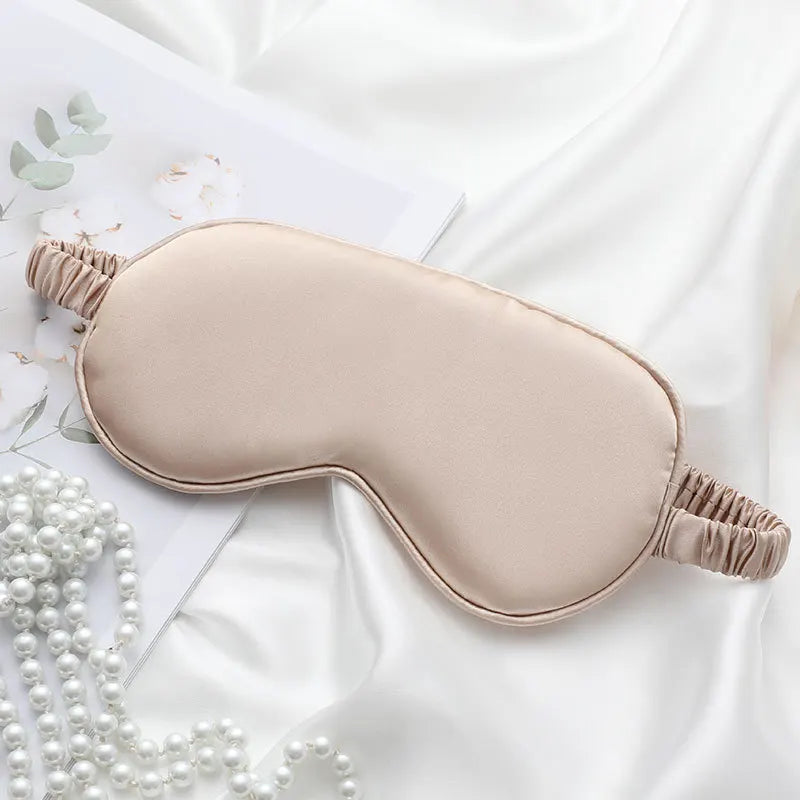 Double-Sided,  Silk,  Sleeping Eyeshade  for Light Blocking,  Breathable Travel,  Sleep Eye Mask  Shields,  Protective Safety Goggle Eye Wear.  Apricot and Light Coffee are the  least available, then golden, white, gray, foll