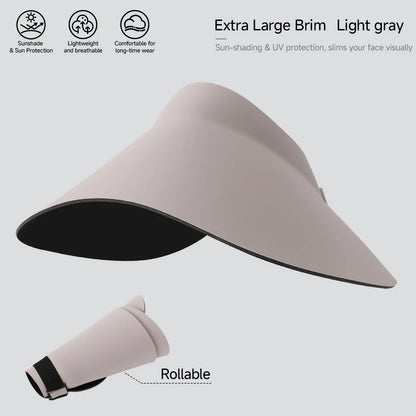 Women's Sun Top Hat with UV Protection, Seamless One-Piece Visor, Wide Brim for Full Shade, Hollow Top Sun Cap.  IVORY is Available and Just a few Brown.