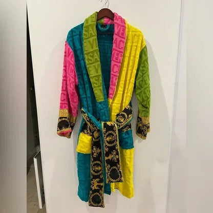 Luxury Plush Unisex Bathrobe with Sash Pockets, Long Sleeves, Elegant, Ultra-Soft Home Spa Robe for Couples/ Adults