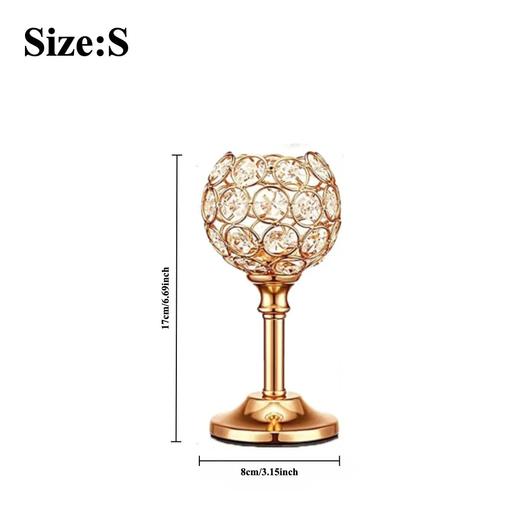 1 Pcs Crystal Candle Holders Bulk, Shiny Candlestick Holder for Weddings,  Halloween, Christmas, Birthday Party s, Holiday,s, Home Decor