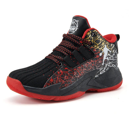 Children‘s Basketball Shoes, Non-slip, Breathable Basketball Training Sneakers,  Lace-up Boys Girls Basketball  Athletic Shoes