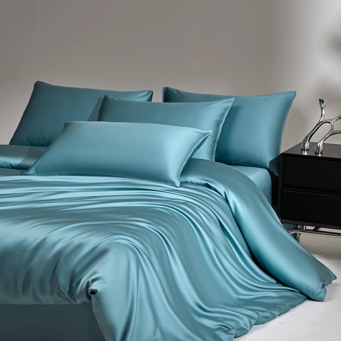 100% Mulberry Silk Bedding Set, Silk Quilt Cover Set,  Flat Sheet /Fitted Sheet,  Pillowcase Single Double King Duvet Cover Gift Box