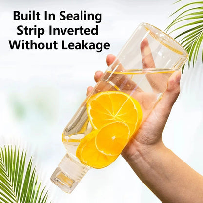 300-1000ML Glass Water Bottle, Large Capacity, Multi-function Creative, Portable, Transparent Bottle