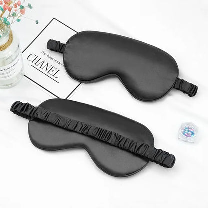 Soft Silk Sleep Mask Eye Mask Covers for Sleep.   100% Blackout with  Zero Eye Pressure .  Blindfold with Adjustable Strap.  Mask Eye Patch. BLACK IS ONLY COLOR Available