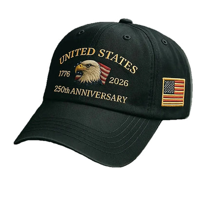 250th Anniversary Hat, USA Patriotic Baseball Caps,  Eagle Embroidered Baseball Hats for Men /Women Cap