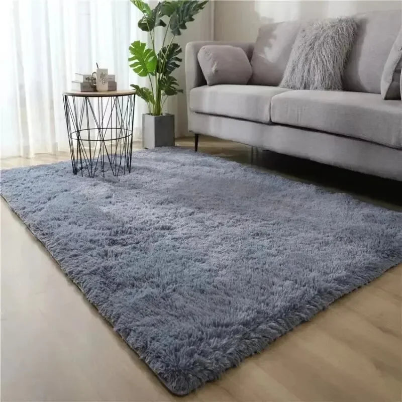Gradient Silk Wool Bedside Rug for Living Room , Bedroom -Non-slip Machine Washable Not Easy to Lose Hair Carpet