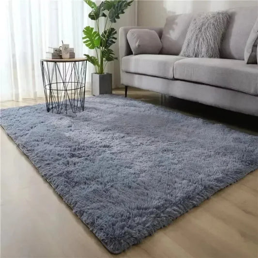 Gradient Silk Wool Bedside Rug for Living Room , Bedroom -Non-slip Machine Washable Not Easy to Lose Hair Carpet